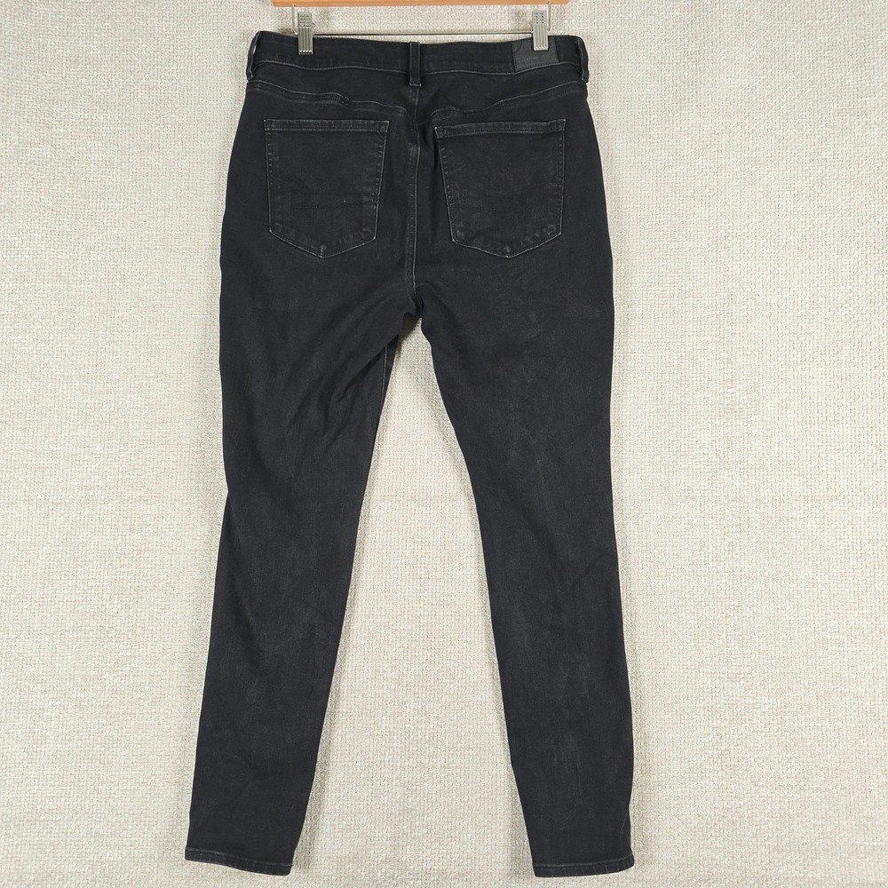 American Eagle Dream Stretch Skinny Jeans Womens 12 Regular Black High Rise - Picture 3 of 9